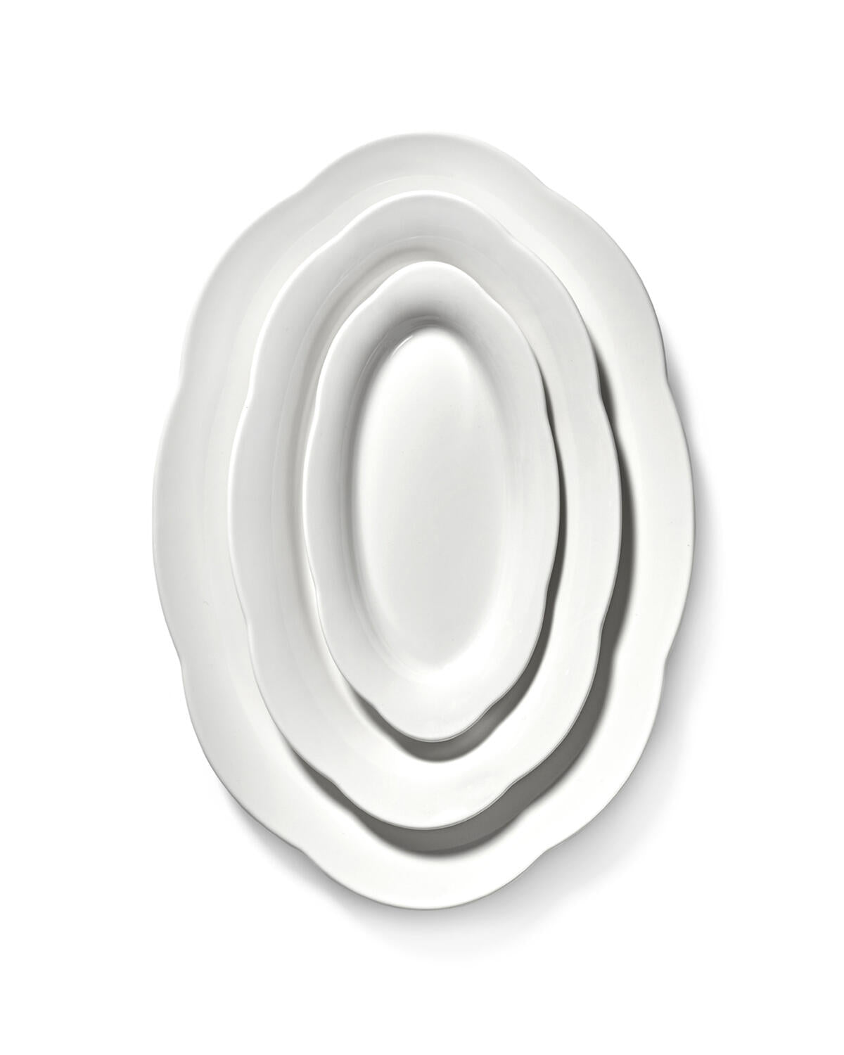 Silhouette High Oval tallerken, hvid - L30,2 cm